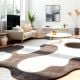 Handcrafted Brown Abstract Organic Living Room Rug